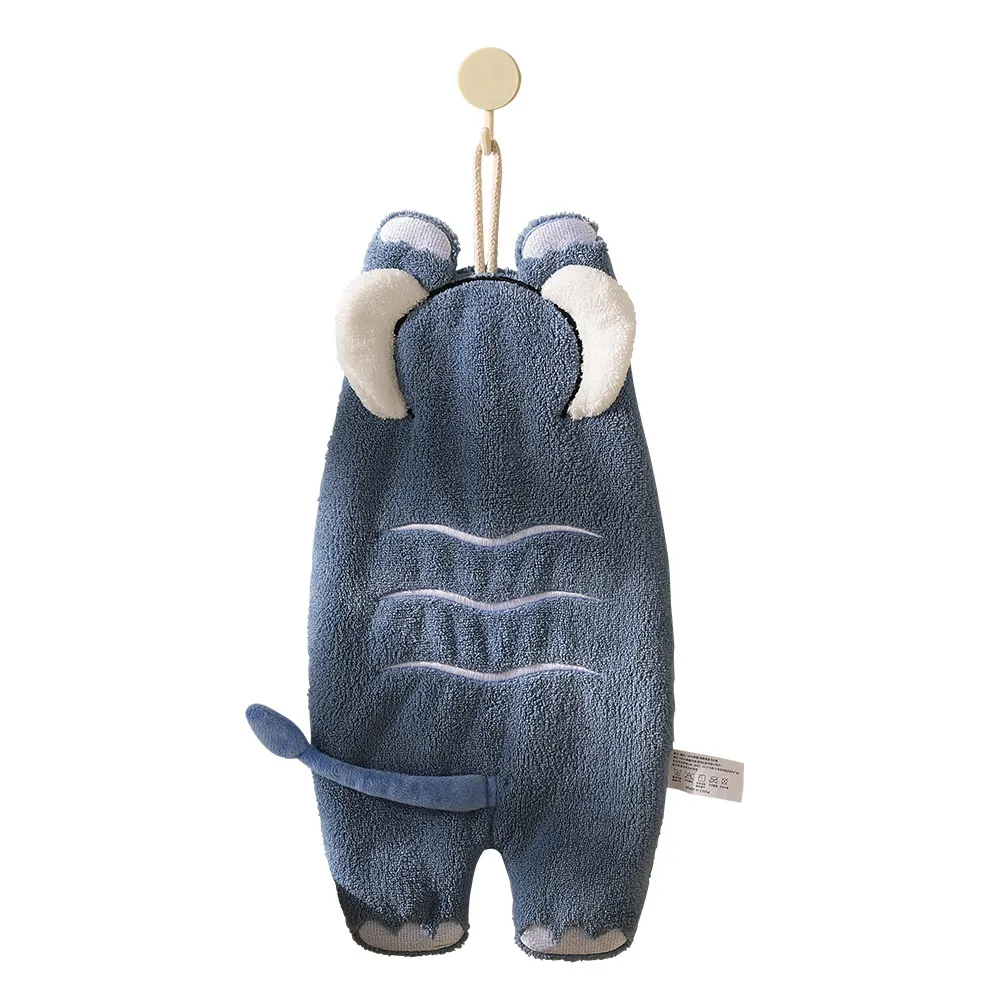 Funny Cute Coral Fleece Hanging Hand Towel – Absorbent Quick-Dry Kitchen & Bathroom Washcloth, Soft Fluffy Creative Handkerchief with Loop, Home Décor Drying Cloth